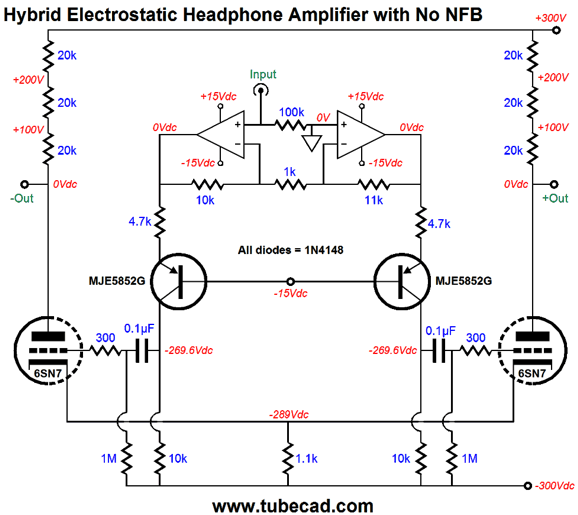 Electrostatic discount headphone amp